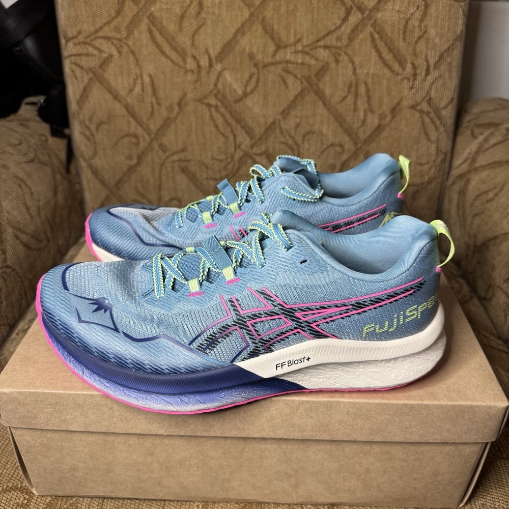 Asics Women  Fujispeed 2 trail running shoe blue‎ / Pink 1012B515-400 Size 9.5